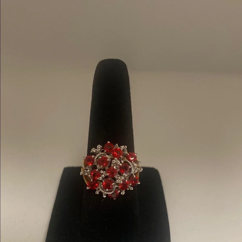 Elegant gold and Red  accents Ring